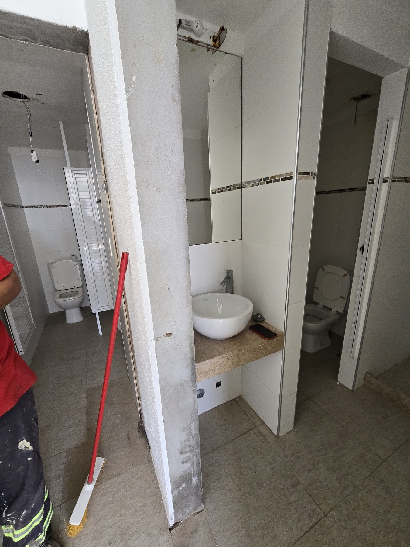 Sector de baño durante los trabajos